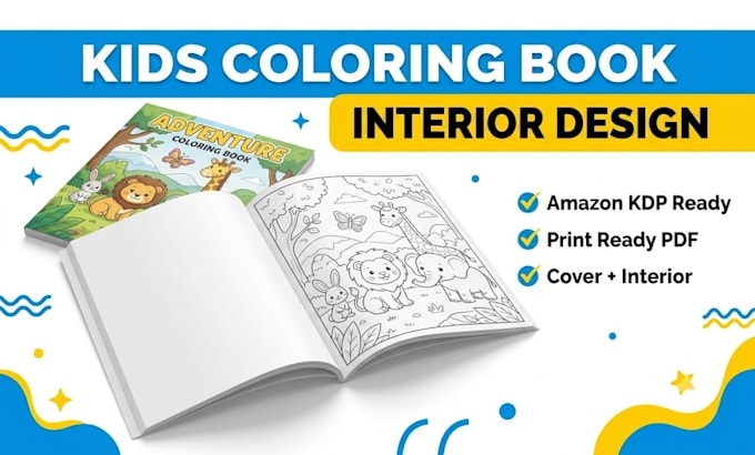 design kids coloring book interior for amazon kdp