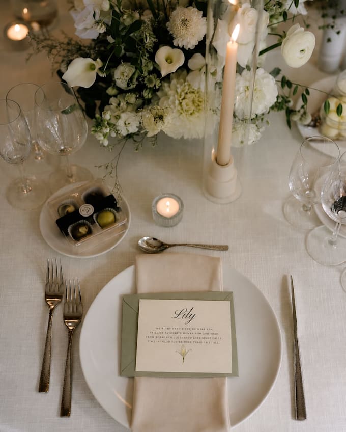 write individual personalised notes or poems for your guests