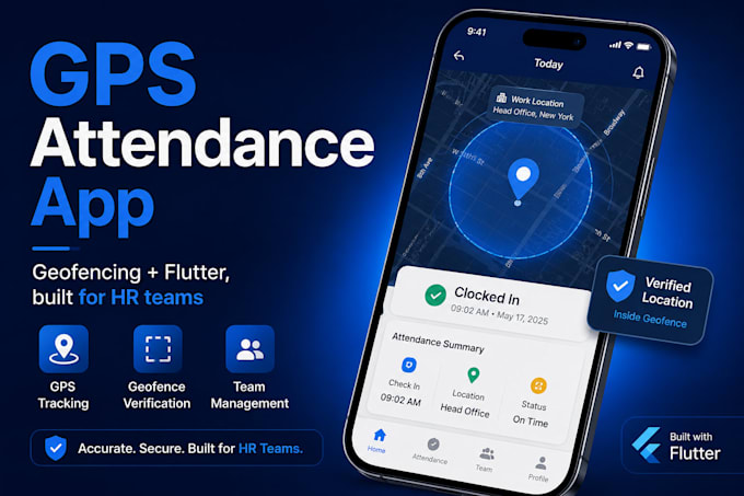build gps employee attendance tracking mobile app with geofencing using flutter