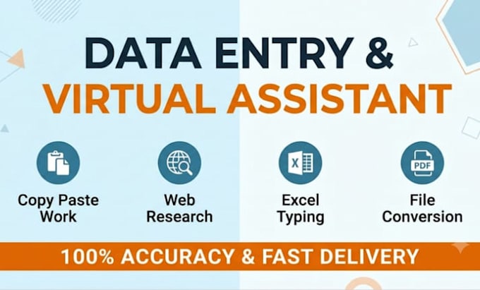 do professional data entry, virtual assistant, and wed research work