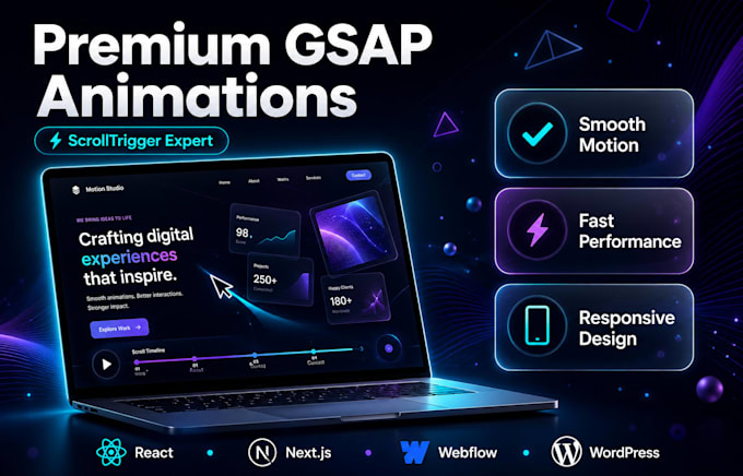 create interactive gsap animation threejs webflow webgl spline for your website