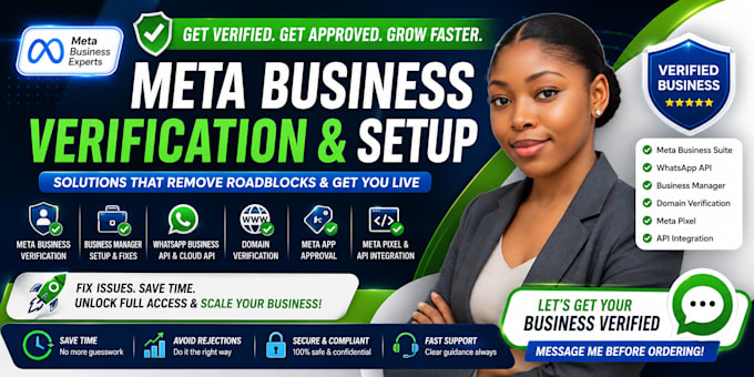 setup meta business verification, whatsapp API, business manager