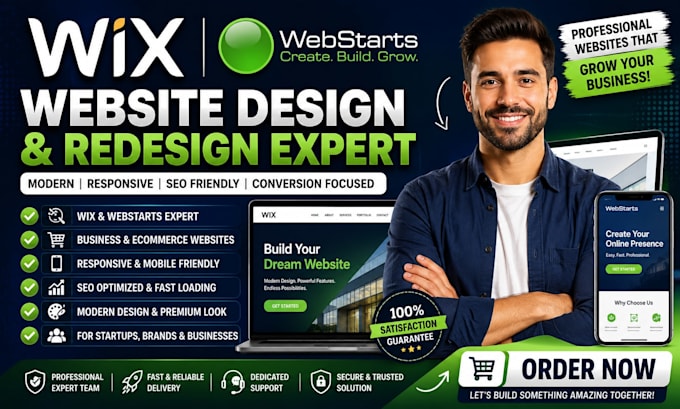 create wix webstarts website design redesign ecommerce  business website expert