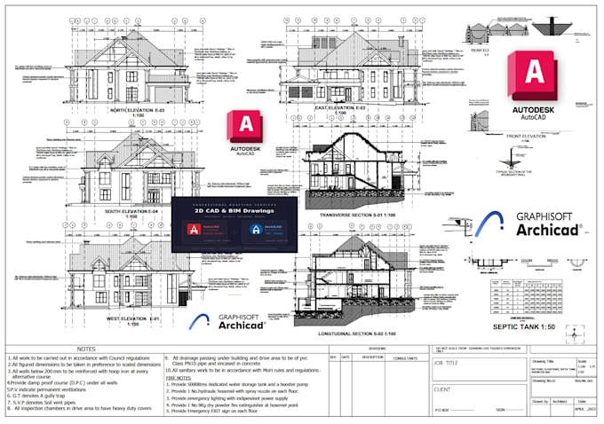 draft autocad 2d architectural floor plan drawing, elevation