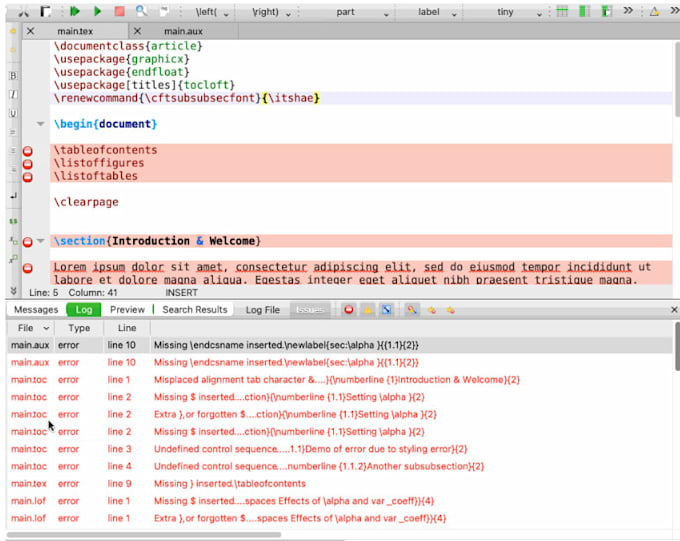 debug and format your complex latex document or academic paper