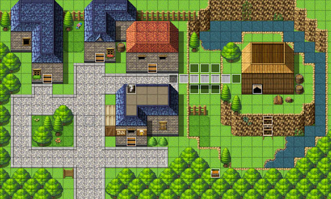 design custom rpg maker mv mz maps, tilesets, tiles and tiled editor maps