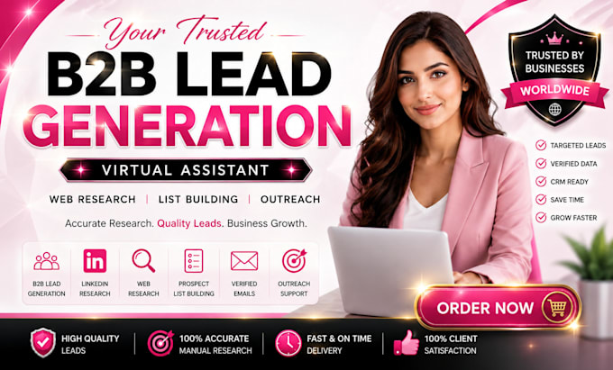 va for high quality b2b lead generation, outreaching, list building and research