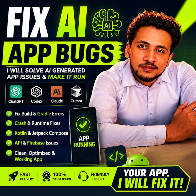 solve ai generated app errors, crashes, and gradle issues