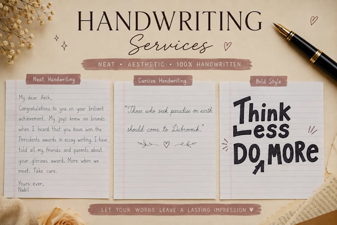 do custom handwriting projects