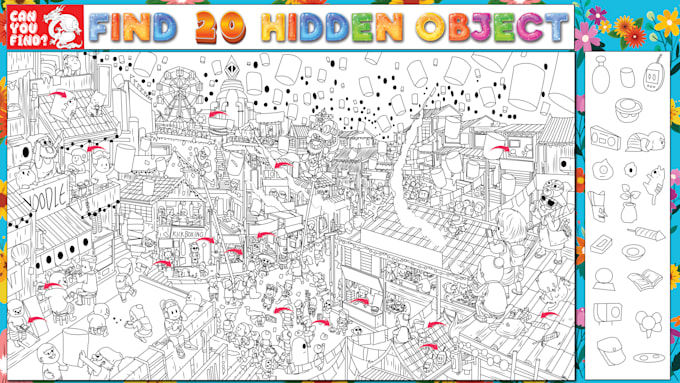 draw hidden object spot the difference activity book kids worksheets puzzle KDP
