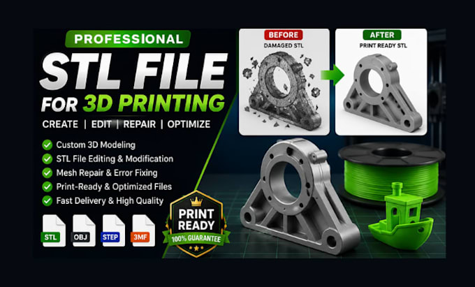 create, edit, repair stl file for 3d printing and cad modification