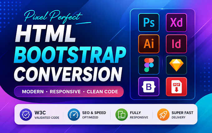 convert figma to html, psd to html css bootstrap, sketch to html