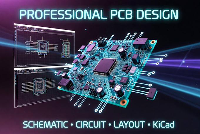 do pcb design, circuit design, schematic pcb layout simulations gerber in kicad