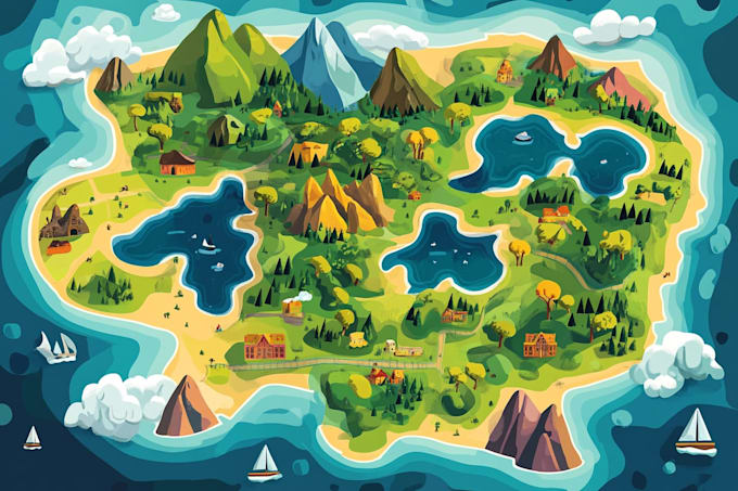 draw vector map and illustration