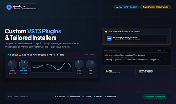 build your signature custom vst3 audio plugin with installer