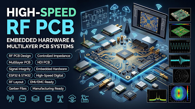 engineer high speed rf pcb, embedded hardware and multilayer pcb system