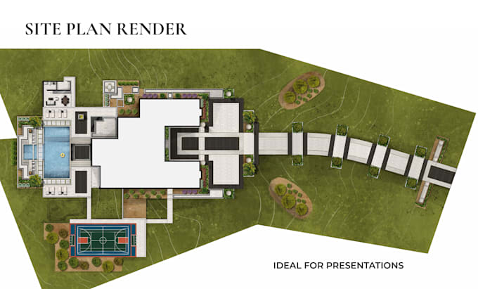 create a professional site plan rendering for presentations