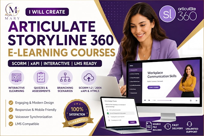 create articulate storyline 360 elearning course scorm xapi interactive module