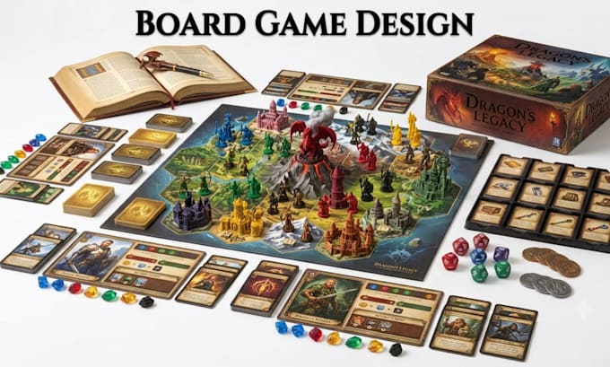 design custom board game, card game, and tabletop artwork