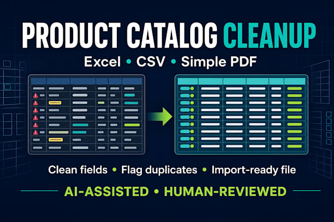 clean and format your shopify or woocommerce product catalog