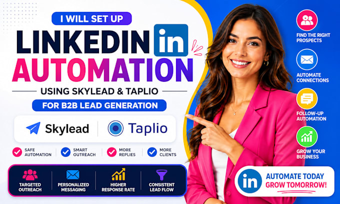 set up linkedin automation using skylead and taplio