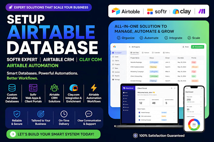 setup airtable database softr expert airtable crm clay com  airtable automation