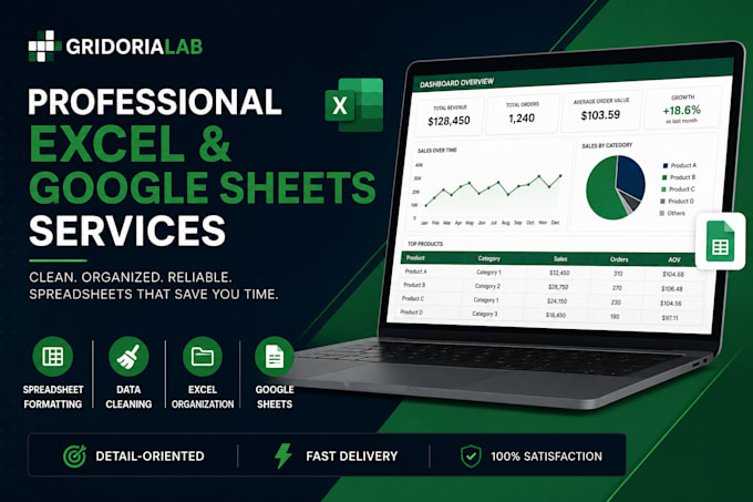 create a custom excel dashboard, task tracker or spreadsheet
