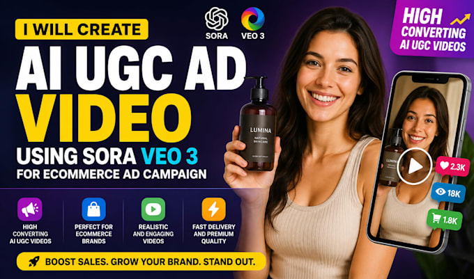 create ai ugc ad video using sora veo 3 for ecommerce ad campaign