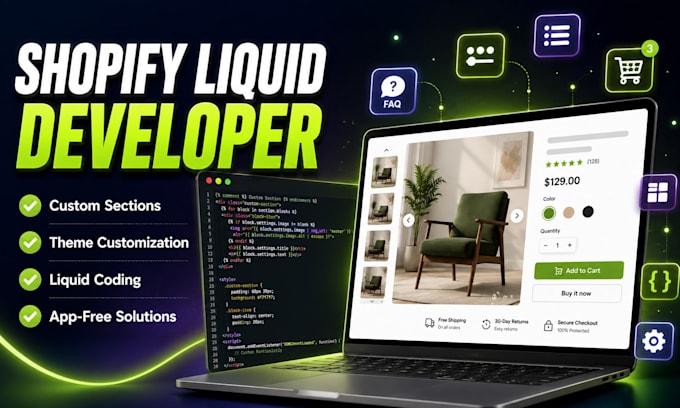 custom shopify liquid coding, sections and store development