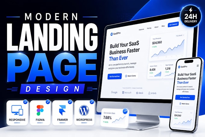 design a professional landing page UI UX