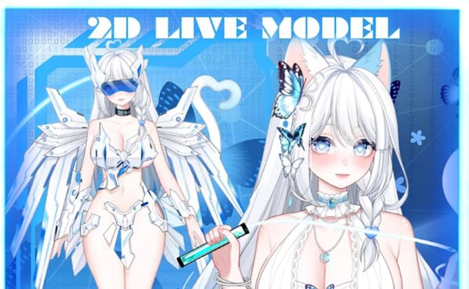 design live2d vtuber model,  vtuber anime model, 2d vtuber design and rigging