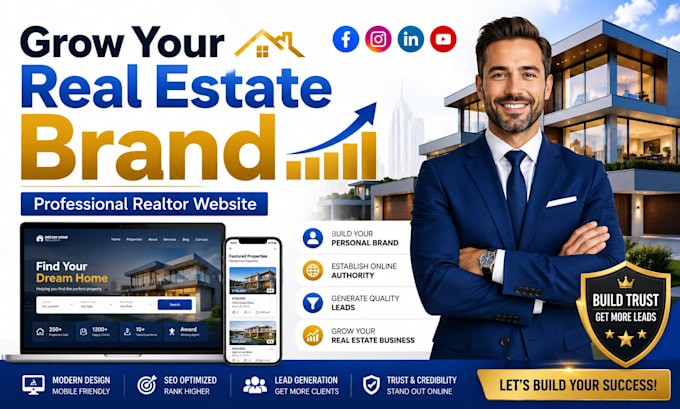 design a modern realtor or broker website with elementor