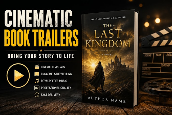 create cinematic book trailer video for amazon KDP and ebook
