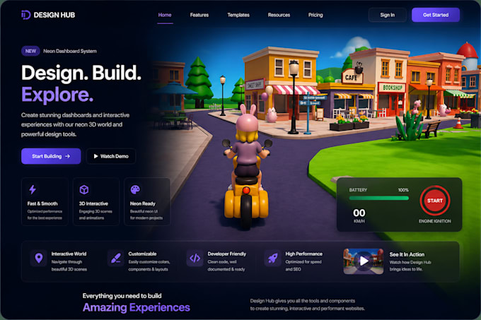 build a stunning interactive 3d website using spline,etc
