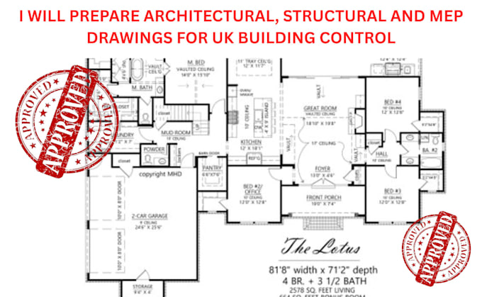 prepare architectural, structural and mep drawings for UK building control