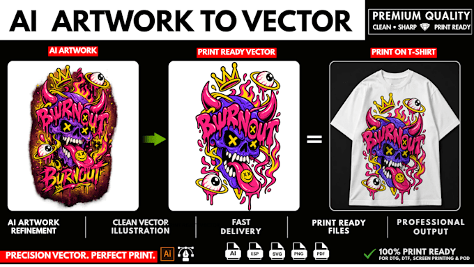 convert ai artwork into print ready vectors for t shirts