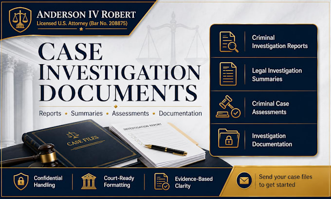 prepare a professional criminal investigation report
