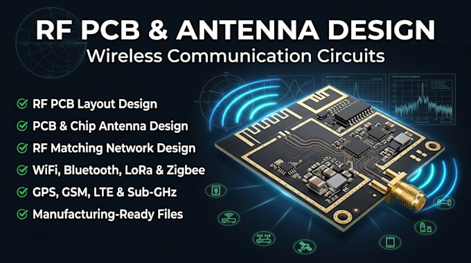design rf pcb, antenna and wireless communication circuits