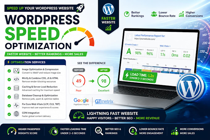 do wordpress speed optimization to increase page speed