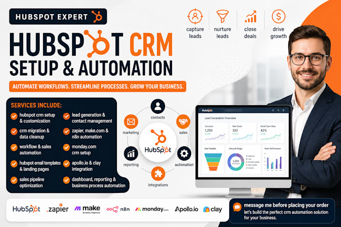 hubspot crm setup workflow automation crm automation api integration