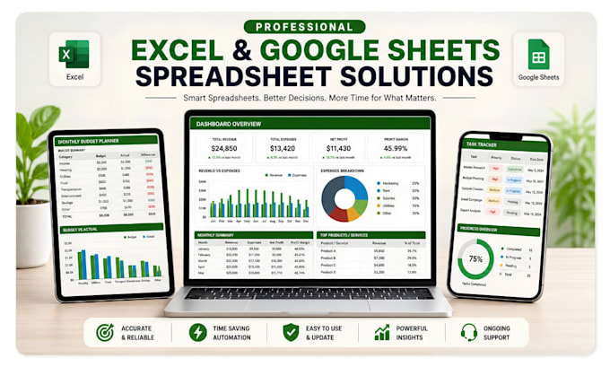 do advanced excel spreadsheet, crm spreadsheet and google sheets automation