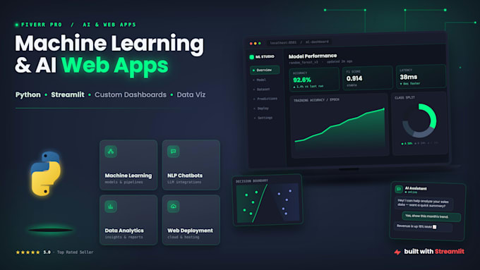 a custom streamlit dashboard for your machine learning models