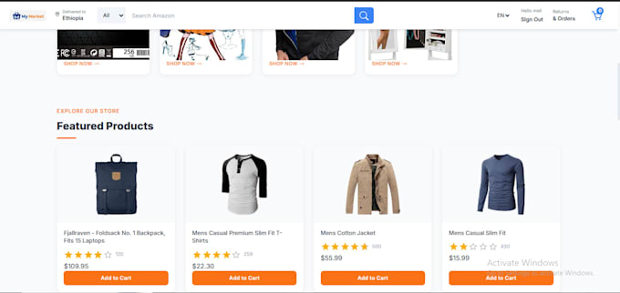 a modern full stack ecommerce website using react and nodejs