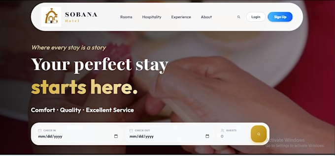 a modern hotel booking website with online payments