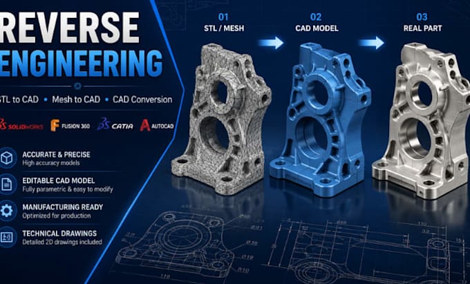 do reverse engineer stl to cad in solidworks fusion 360 catia