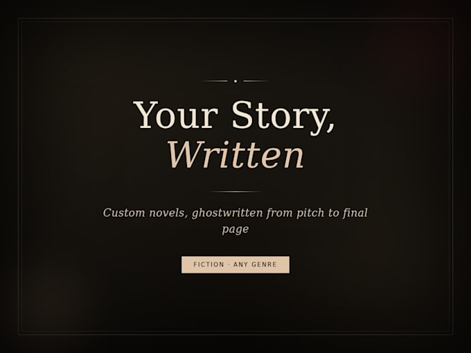 write your custom novel in your chosen genre