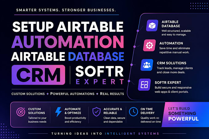 setup airtable automation airtable database crm softr expert