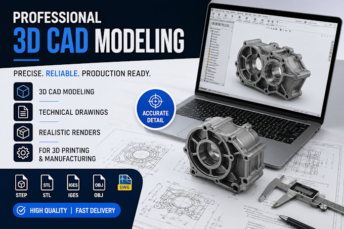 do professional 3d design, product design and reverse engineering