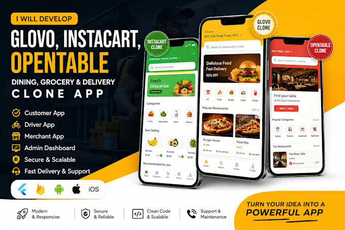 build your food delivery or grocery clone app like uber eats, doordash