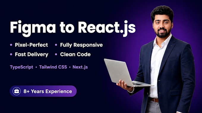 convert figma to react js or next js responsive website